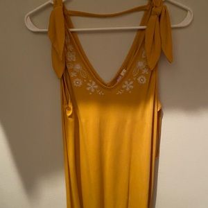 Yellow Francesca’s Floral Embroidered Dress
